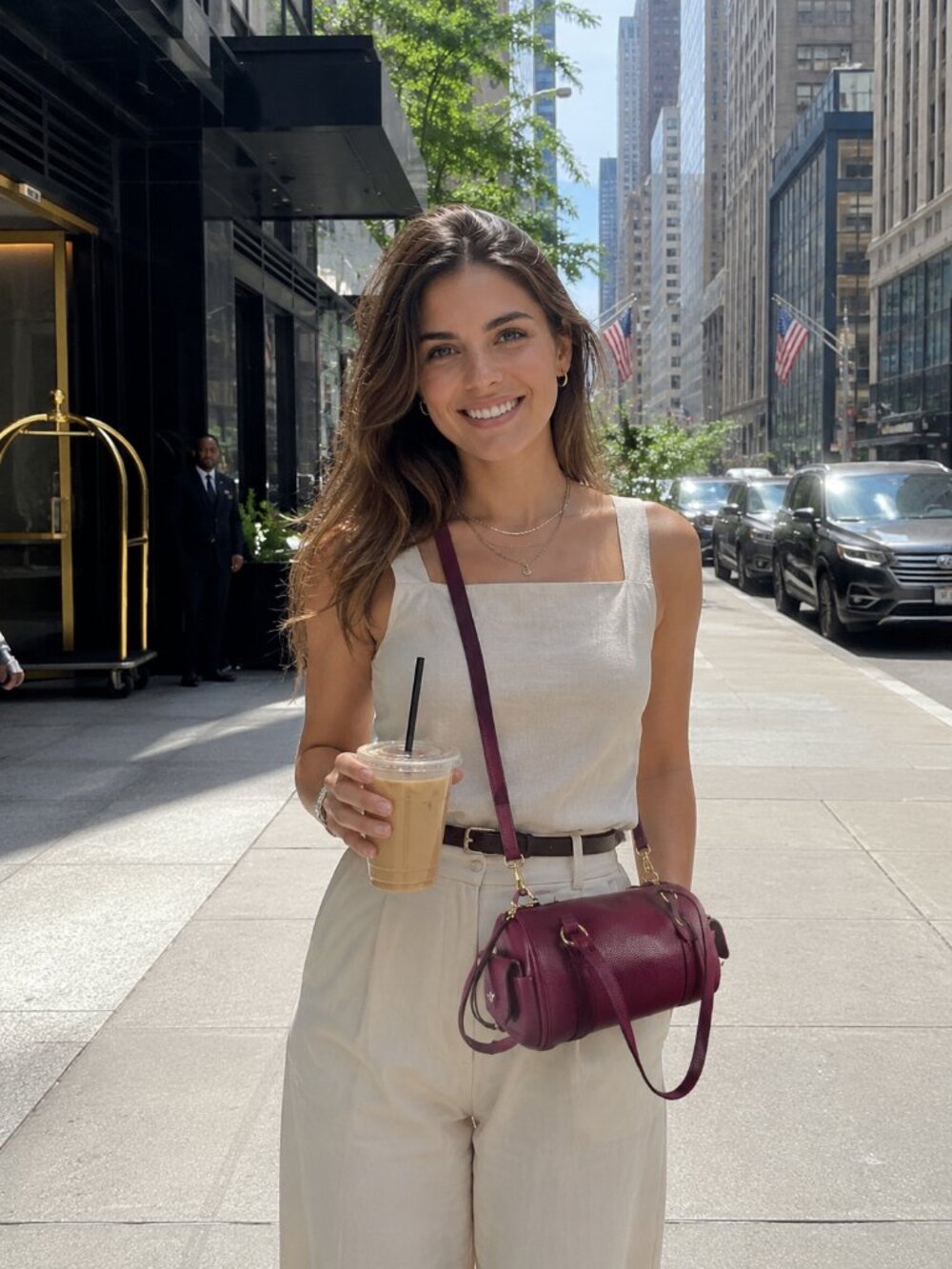 Burgundy Italian Leather Barrel Bag, Genuine Leather Shoulder Bag
